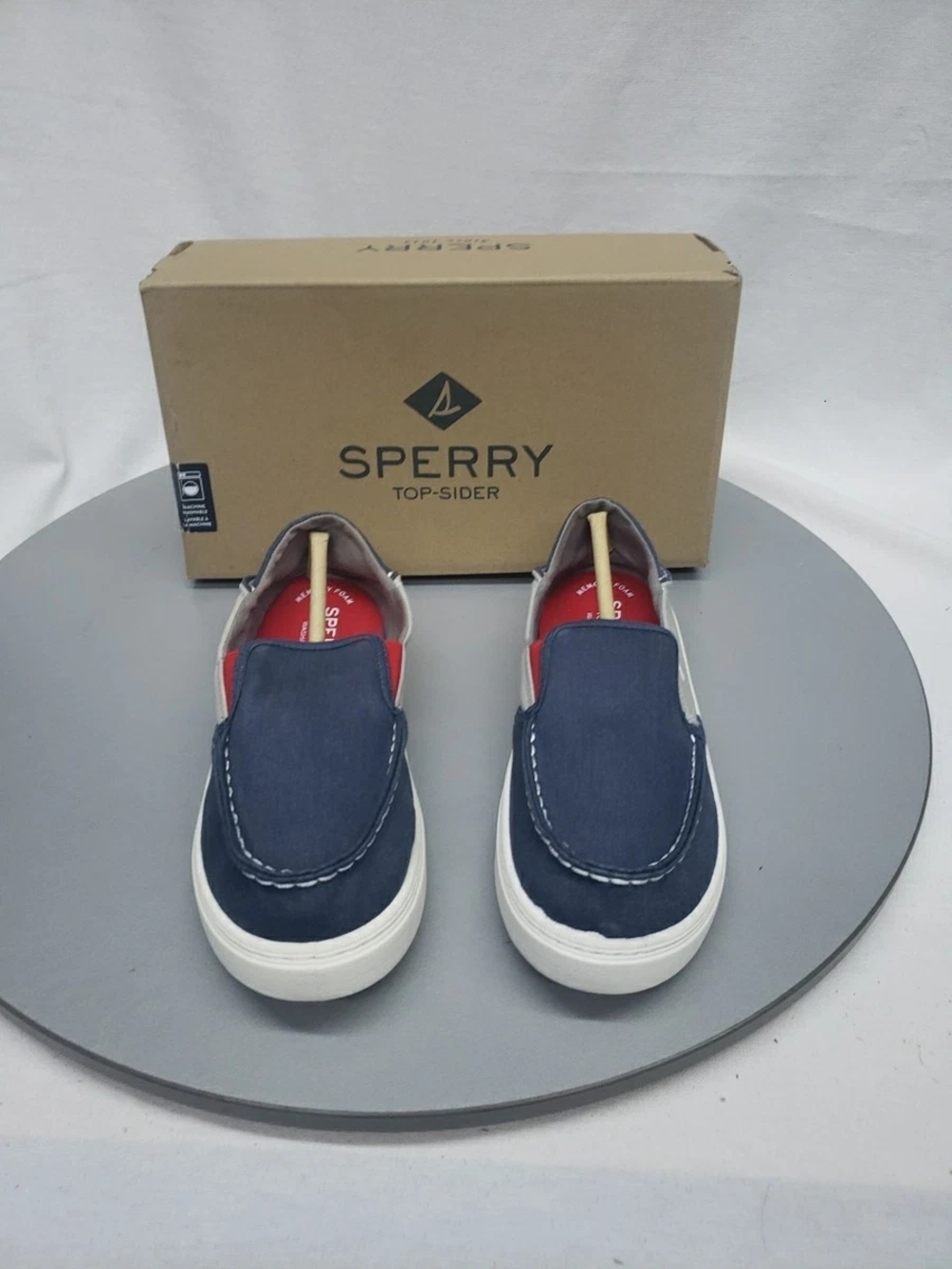 Sperry Kids Navy and Red Slip-On Sneakers